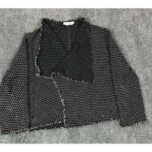 Marina Rinaldi Made in Italy Tweed Black & White Giacca Jacket Blazer size 25 L